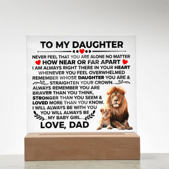 Printed Square Acrylic Plaque – Custom LED Lighted Display (Daughter)