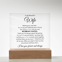 Printed Square Acrylic Plaque – Custom LED Lighted Display