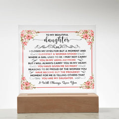 Printed Square Acrylic Plaque – Custom LED Lighted Display (Daughter)