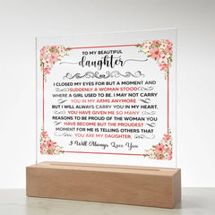 Printed Square Acrylic Plaque – Custom LED Lighted Display (Daughter)