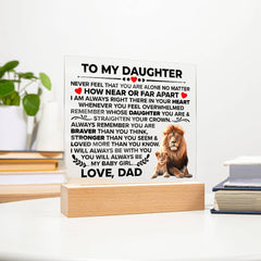 Printed Square Acrylic Plaque – Custom LED Lighted Display (Daughter)