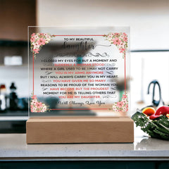 Printed Square Acrylic Plaque – Custom LED Lighted Display (Daughter)