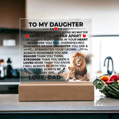 Printed Square Acrylic Plaque – Custom LED Lighted Display (Daughter)