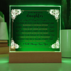 Printed Square Acrylic Plaque – Custom LED Lighted Display (Daughter)