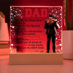 Printed Square Acrylic Plaque – Custom LED Lighted Display (Dad)