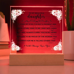 Printed Square Acrylic Plaque – Custom LED Lighted Display (Daughter)
