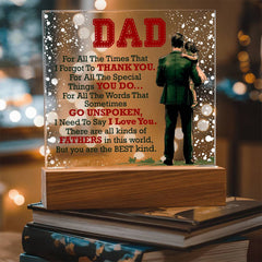 Printed Square Acrylic Plaque – Custom LED Lighted Display (Dad)