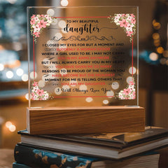 Printed Square Acrylic Plaque – Custom LED Lighted Display (Daughter)