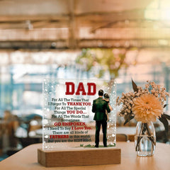 Printed Square Acrylic Plaque – Custom LED Lighted Display (Dad)