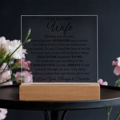 Printed Square Acrylic Plaque – Custom LED Lighted Display (Wife)