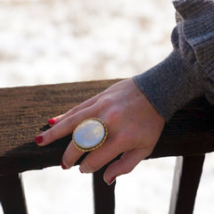 Oversized Pearl Statement Ring | 18K Gold-Plated | Christina Greene