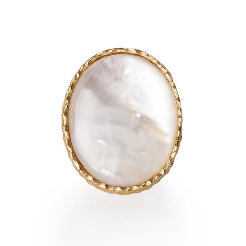 Oversized Pearl Statement Ring | 18K Gold-Plated | Christina Greene