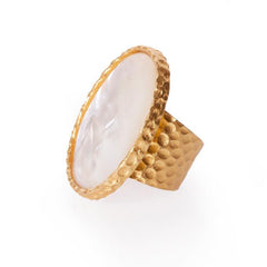 Oversized Pearl Statement Ring | 18K Gold-Plated | Christina Greene