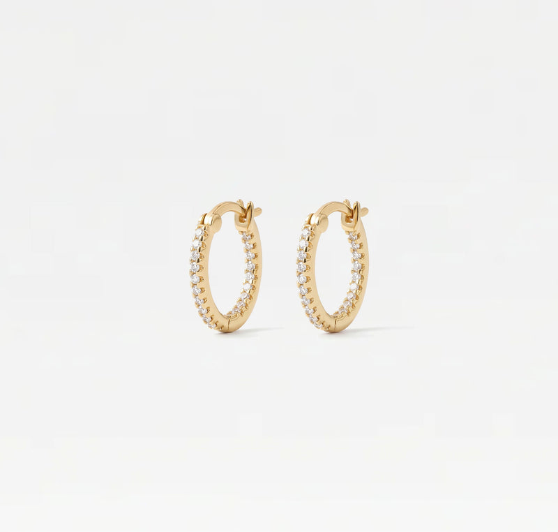 The Double Pavé Essential Huggie Hoop Earrings