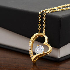 Forever Love Necklace – Sparkling CZ Heart Pendant 14k/18k Gold Gift