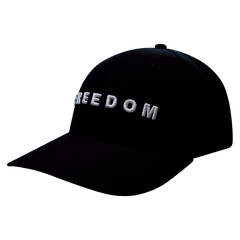 FREEDOM Hat - Black - Baseball Hat Fit - Laser Mesh (Unisex)