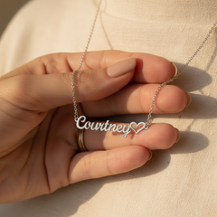 Heart Name Necklace Gift