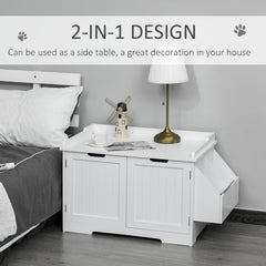 Cat Litter Box Nightstand End Table Enclosure