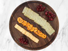 18" Walnut Personalized Round Board with Juice Groove, 18” Round Personalized Charcuterie Board, Wedding Gift, Gift For the Couple, USA Made