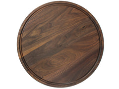 Large Walnut Round Cheese Board, 18 Inch Round Cutting Board with Juice Groove Black Walnut, Large Walnut Round Charcuterie Board