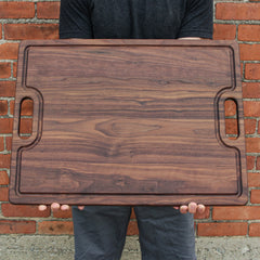 XL Personalized Walnut Serving Tray, 24"x18" Charcuterie Tray, Custom Walnut Cutting Board, Customizable Wedding Board, Made in the USA