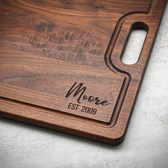 XL Personalized Walnut Serving Tray, 24"x18" Charcuterie Tray, Custom Walnut Cutting Board, Customizable Wedding Board, Made in the USA