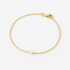 Dainty Moonstone Anklet – 14k Gold Filled or Sterling Silver