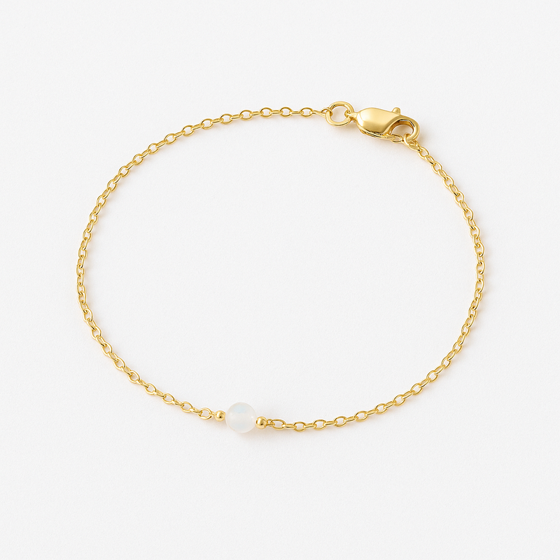 Dainty Moonstone Anklet – 14k Gold Filled or Sterling Silver