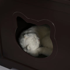 Cat Litter Box Nightstand End Table Enclosure