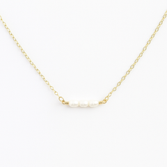 Dainty Pearl Choker – 14k Gold Filled Chain – Three Freshwater Pearls – Handmade in Raleigh